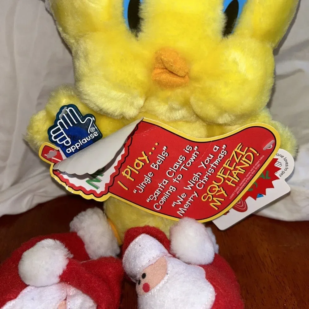 Vintage Tweety bird Christmas Plush Looney Tunes 1997 Applause Rare 18